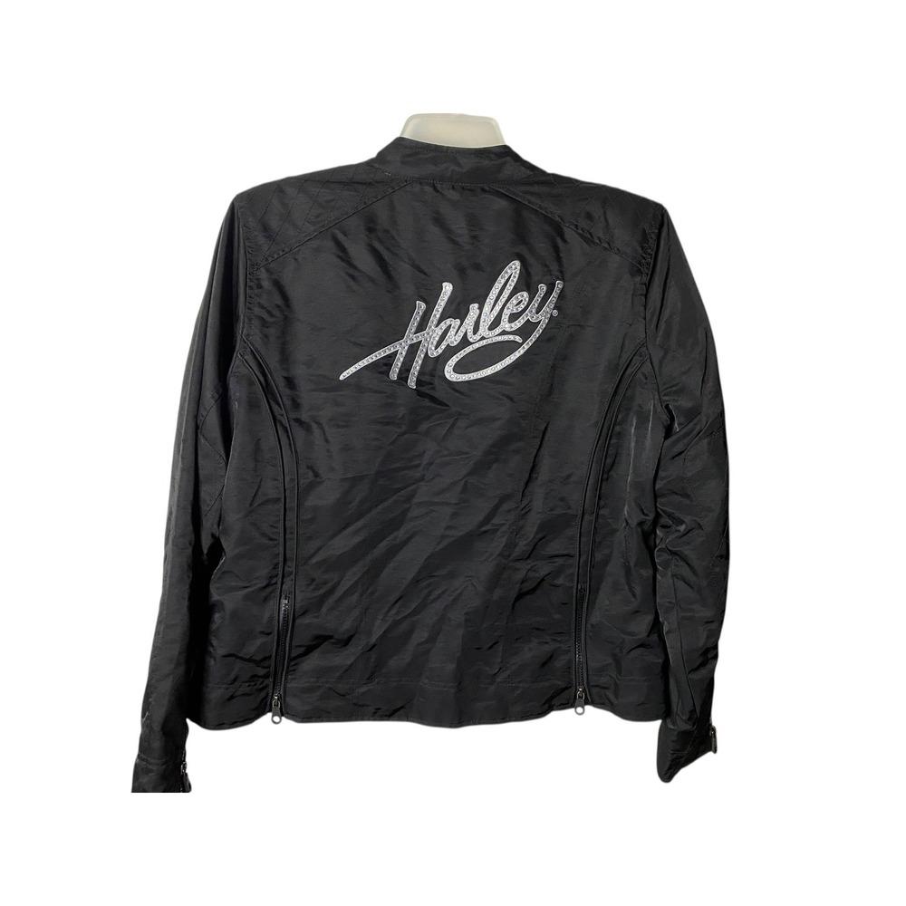 Harley Davidson Metropolitan Triple Vent Bomber Jacket Women 1W 1X Black Quilted